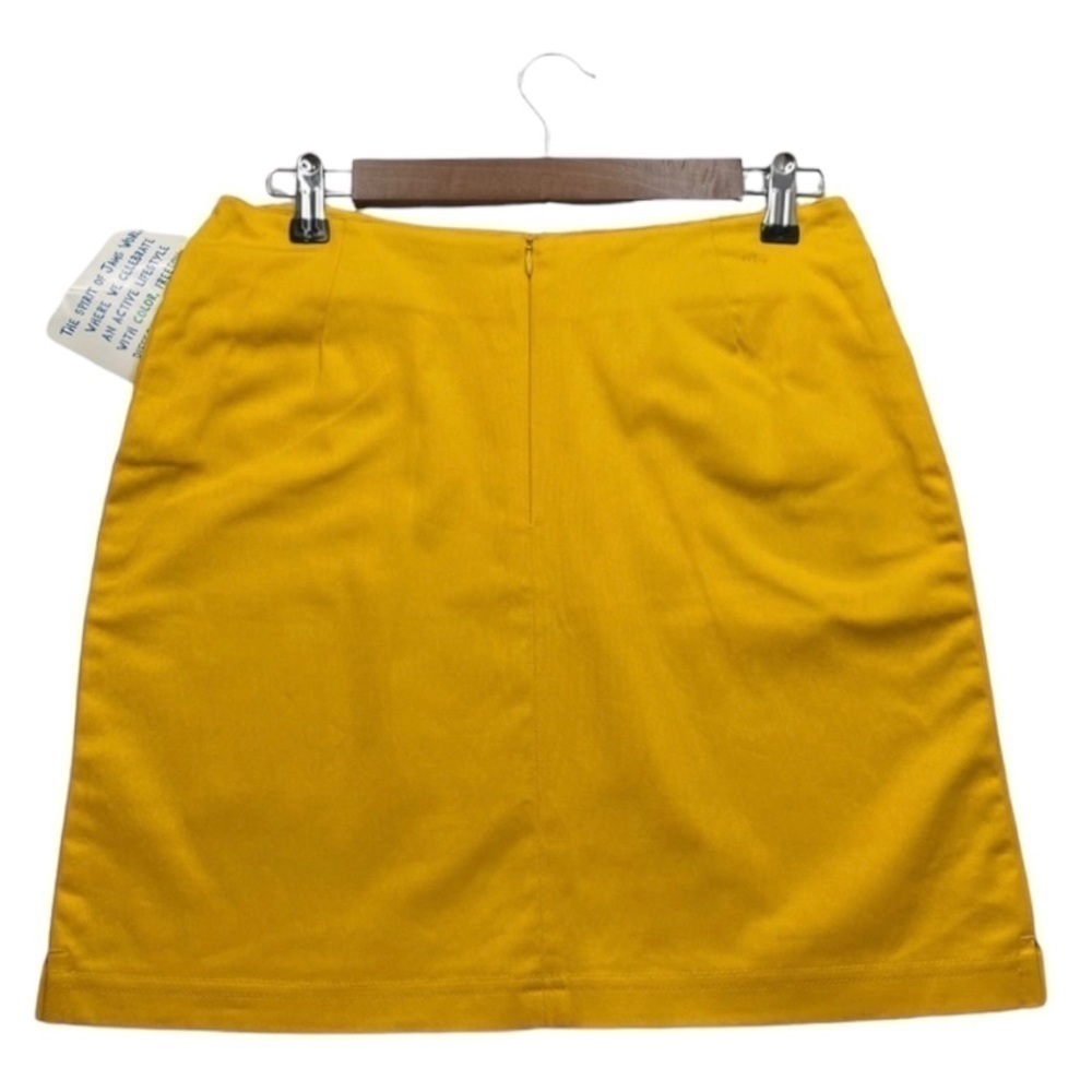 NEW JAMS WORLD Retro Yellow Dandelion Cotton Stretch Mini Skirt w/Pockets Size 8 - Picture 2 of 10